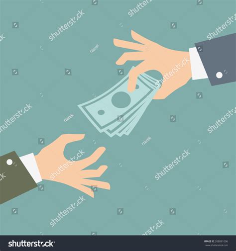 Hand Giving Money Vector Illustration Stock Vector (Royalty Free ...