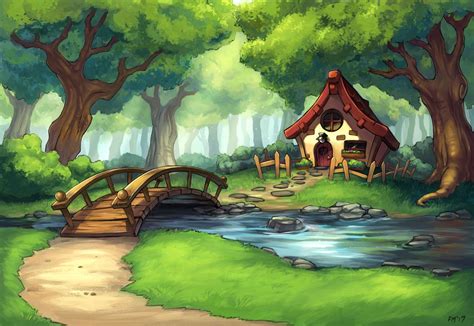 upvoted by MrFyr | Forest cartoon, House cartoon, Cartoon house