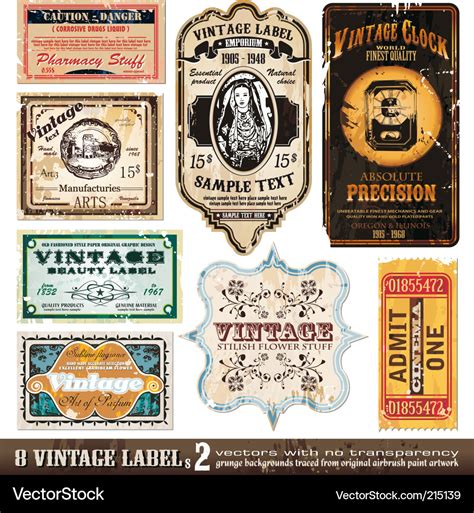 Vintage labels collection set Royalty Free Vector Image