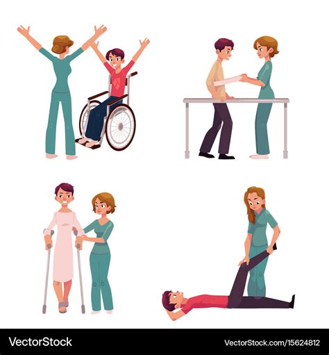 Medical rehabilitation physical therapy Royalty Free Vector