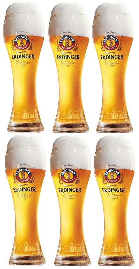 Erdinger Beer Glasses Weizen 50 cl - Set of 6 | Free shipping from €99 ...