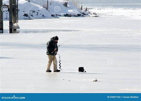 Winter ice fishing editorial photography. Image of fishfinder - 29697182