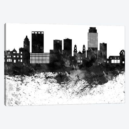 Lincoln Black & White Drops Skyline Canvas W... | WallDecorAddict | iCanvas