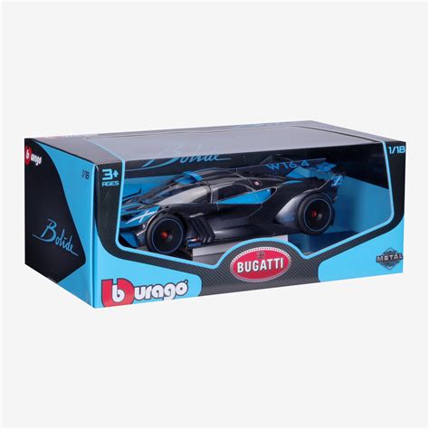 Bburago Bugatti Bolide Model Car, 1:18, Blue/Black - Lufthansa WorldShop