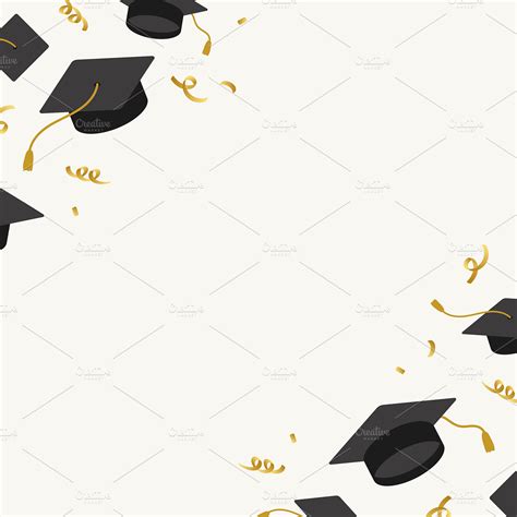 Graduation background mortar vector | Custom-Designed Graphics ~ Creative Market