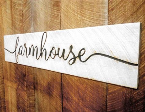 Farmhouse Sign Scripted Carved in a 48x10 Solid Wood Board - Etsy