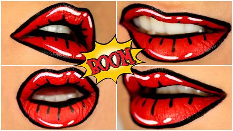 Lip Art Tutorial: Cartoon / pop art - YouTube