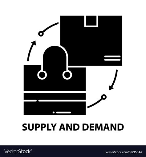 Supply and demand icon black sign Royalty Free Vector Image