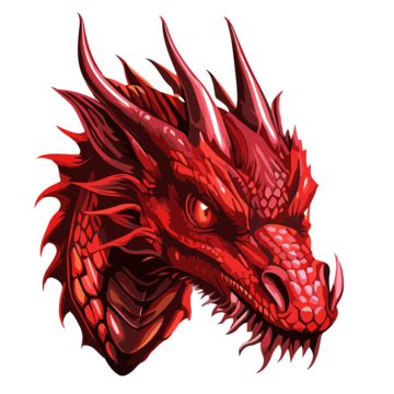 Red Dragon Vector, Sticker Clipart Red Dragon Head On A White ...