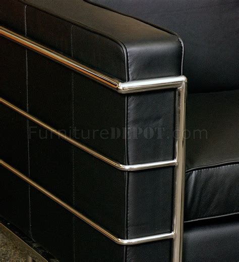 Le Corbusier Style Chair in Black Leather