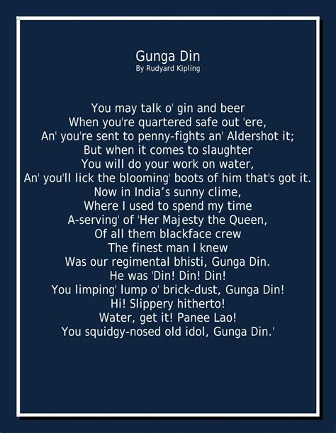 Gunga din poem by rudyard kipling. Gunga Din by Rudyard Kipling. 2022-10-11