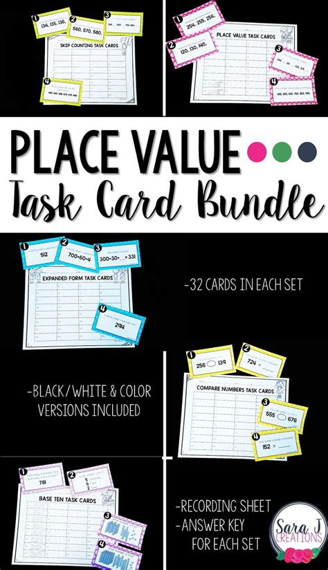 Place Value Task Cards (Printable and Digital) | Sara J Creations