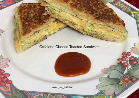 Omelette Cheese Toasted Sandwich Recipe by Rosalyn_Kitchen - Cookpad