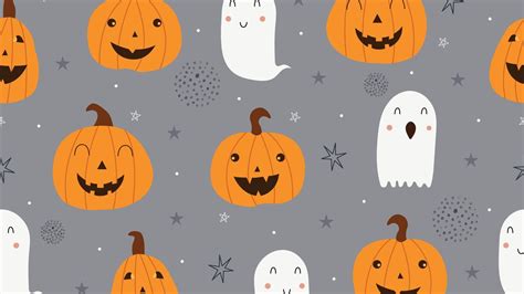 Free download Download Ghost And Pumpkin Cartoon Halloween Wallpaper [1920x1080] for your ...