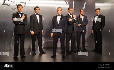 Life like models of all the James Bond Actors on display at Madame Tussaud’s Waxwork Museum in ...