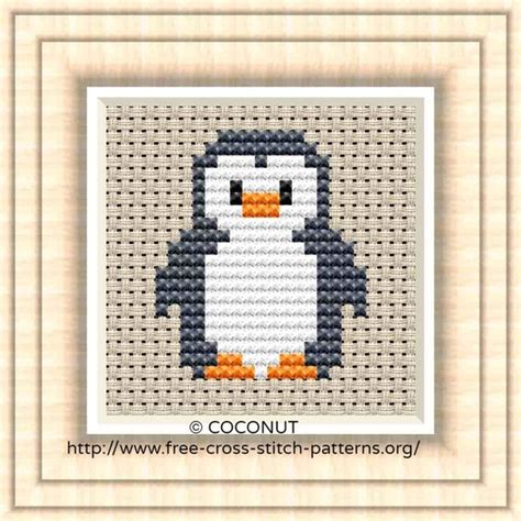 Penguin (2), Free and easy printable cross stitch pattern | Free cross stitch pattern