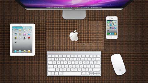 Download Apple Products Office Desk Set-up Wallpaper | Wallpapers.com