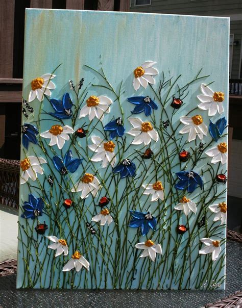 Original White Daisy Impasto Acrylic Painting Heavy Impasto | Etsy | Flower art painting, Daisy ...