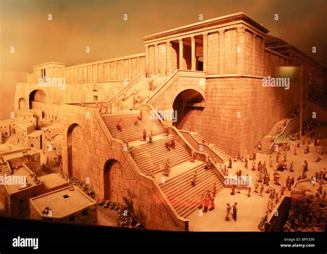 Israel, Jerusalem, reconstruction of the Second Temple. Built by Herod Stock Photo - Alamy