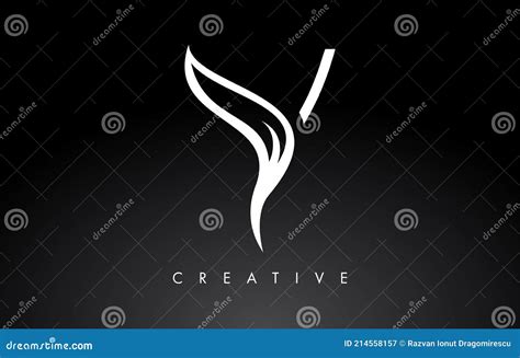 Y Letter Logo with Monogram Leaf Concept in Black and White Colors ...