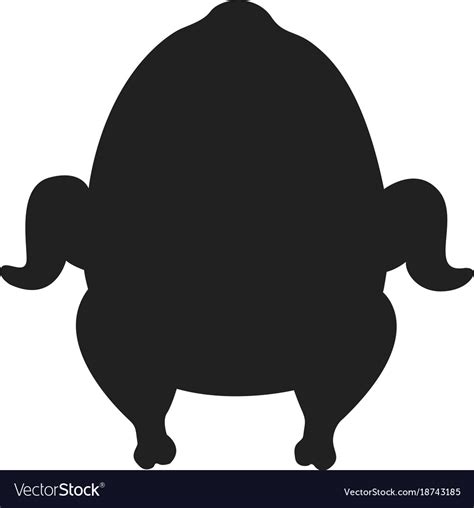 Roasted turkey silhouette Royalty Free Vector Image