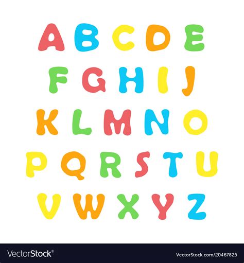 Color english alphabet Royalty Free Vector Image