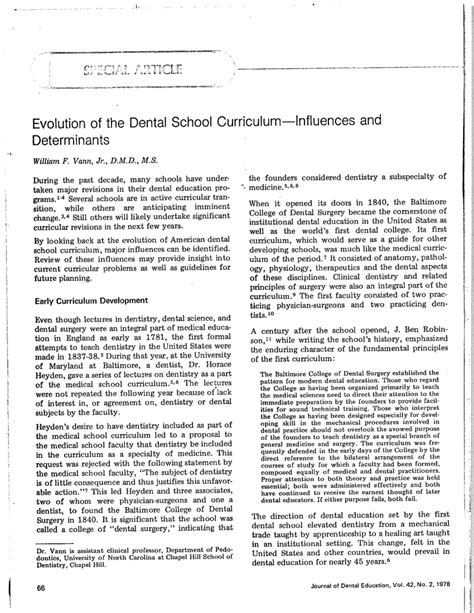 [PDF] Evolution of the dental school curriculum--influences and determinants