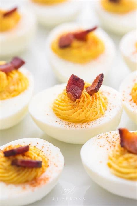 Perfect Deviled Eggs with Bacon - 40 Aprons