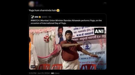 World Yoga Day 2024: Viral Video of Ramdas Athawale Performing Yoga Asanas Evokes Funny Memes ...