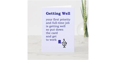 Getting Well - a funny Get Well Poem Card | Zazzle.ca