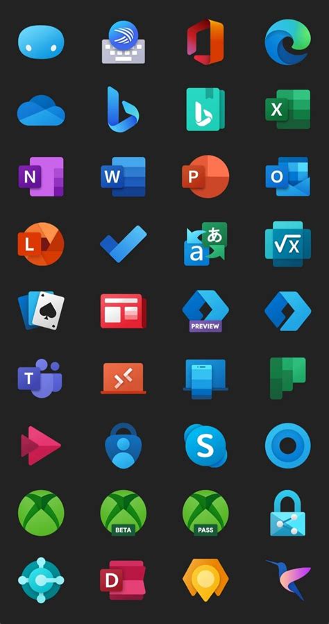 Fluent design icons：Microsoft apps 1 | Iconos, Elementos