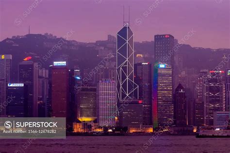 A Classic View of Hong Kong Island from Kowloon, Hong Kong, China. - SuperStock