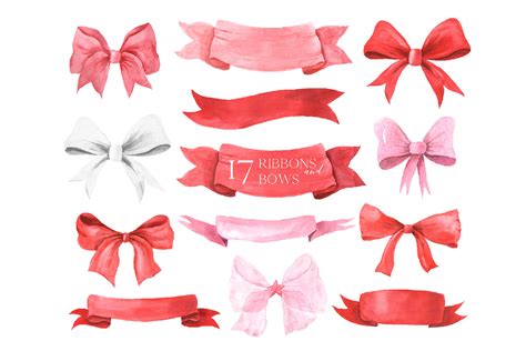 Watercolor Bows and Ribbons clipart By Larysa Zabrotskaya | TheHungryJPEG