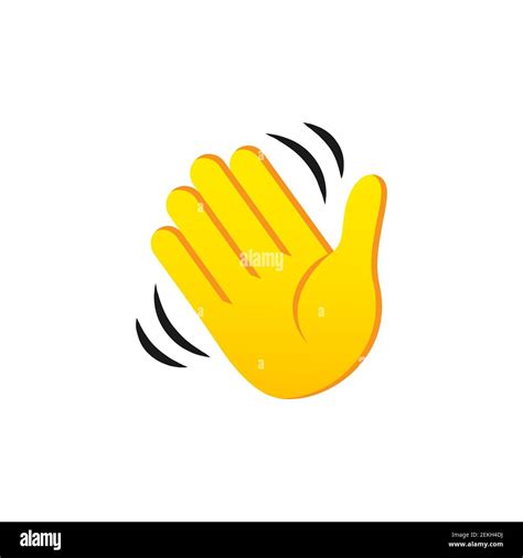 Waving Hand vector icon. Waving hand gesture symbol isolated on white ...