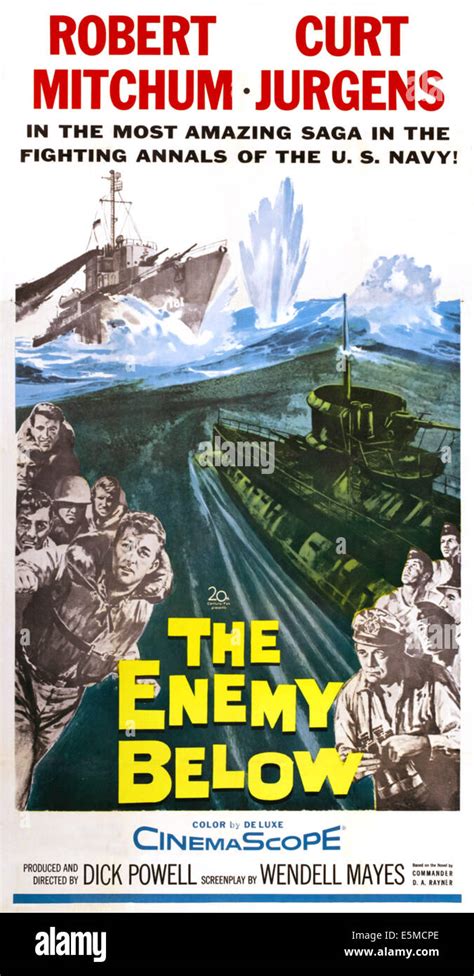 THE ENEMY BELOW, Robert Mitchum, Curd Jurgens, 1957. TM and Copyright Stock Photo: 72363830 - Alamy