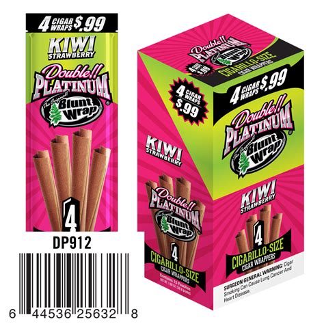 Double Platinum Blunt Wraps Kiwi Strawberry 4X15 (60ct) -64