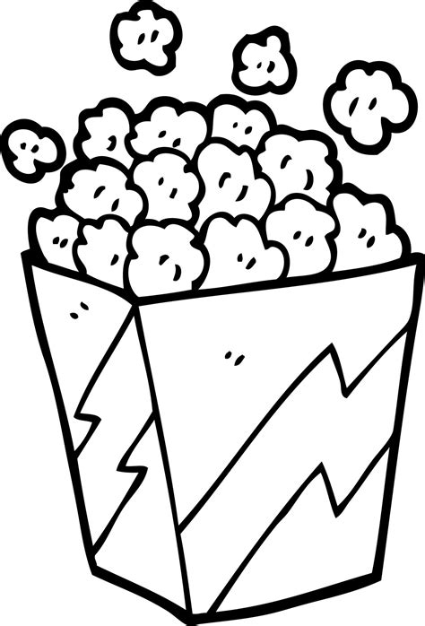 line drawing cartoon popcorn 12145556 Vector Art at Vecteezy