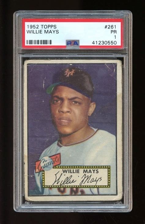 Lot Detail - Willie Mays 1952 Topps #261 Rookie Card - PSA PR 1!