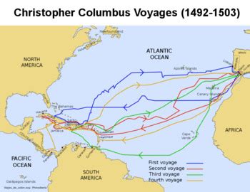 FREE - Christopher Columbus Voyage Map by The Harstad Collection