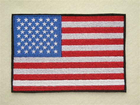 American Flag Iron On Patch USA Embroidered Patch Large 6