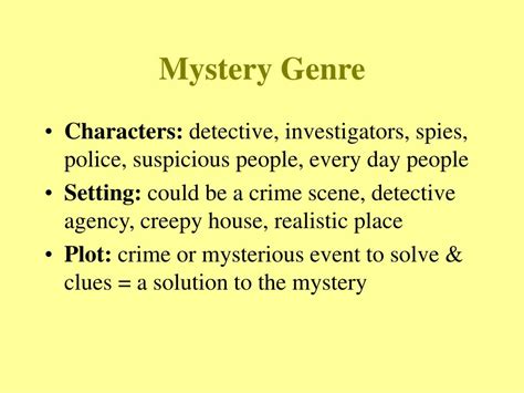 PPT - Mystery Genre PowerPoint Presentation, free download - ID:5306456