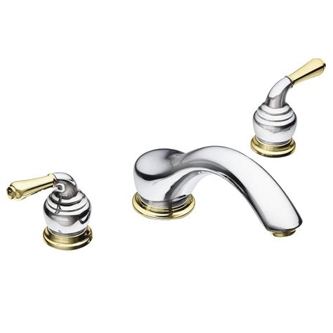 Moen Chrome/ Polished Brass Double-handle Low Arc Roman Tub Faucet - Free Shipping Today ...