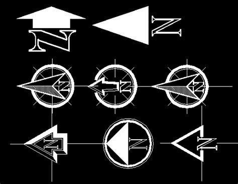 North Arrow Symbols DWG Block for AutoCAD • Designs CAD