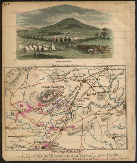 Plan of the Battle of Cedar Mountain, Virginia, August 9th, 1862. - PICRYL Public Domain Image