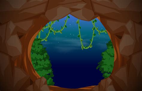 Cave entrance scene background 365943 Vector Art at Vecteezy