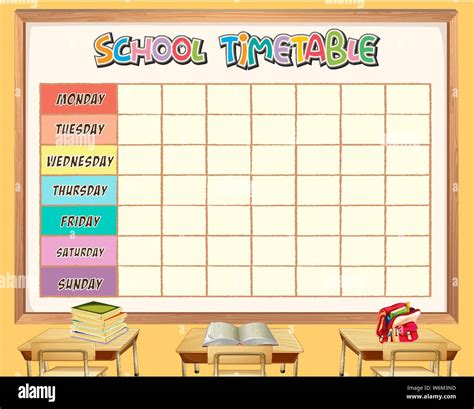 a school timetable template with cartoons Stock Vector Image & Art - Alamy