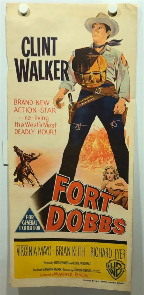 ORIGINAL DAYBILL MOVIE POSTER - FORT DOBBS - Clint Walker, Virginia ...