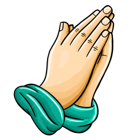 Premium Vector | Praying hand in flat cartoon style