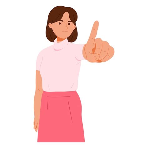 Free Vector | Young female illustration character with no hand gesture