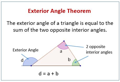Exterior Angle Inequality Theorem Worksheets